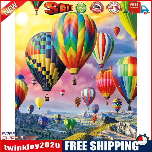 Frameless Oil Paint By Numbers Hot-air Balloon DIY Canvas Picture Craft Kit