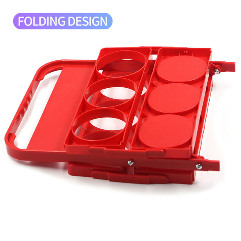 Portable Beer Rack Foldable Plastic Beer Basket Durable Wine Rack (Red) Newly