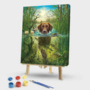 Painting By Numbers DIY Swimming Dog Canvas Oil Art Picture Home Room Decor Kit