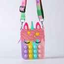 Rainbow Horn Horse Hand Bag Push Bubble Sensory Anti Anxiety Toys (D Color)