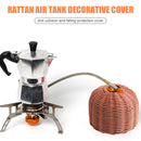 Rattan Outdoor Gas Cylinder Cover Camping Cook Gas Tank Protector (Coffee) Newly