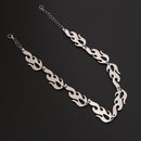 Trending Fire Flame Necklace Rock Jewelry Accessories Wave Sun Choker Hip Hop