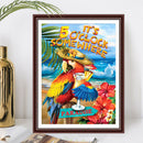 40x50cm Oil Paint By Numbers Vacation Parrot Frameless Picture Craft Home Decor
