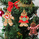 6pcs Xmas Gingerbread Man Tree Pendant Bedroom Exquisite Hanging Decor (L) Newly