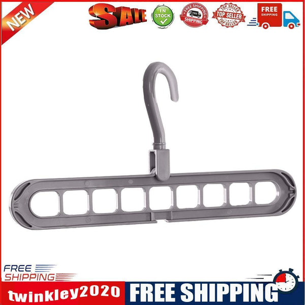 6pClothes Wardrobe Hanger Hook Clothing Hanging Rack Shelf Organizer (Grey)