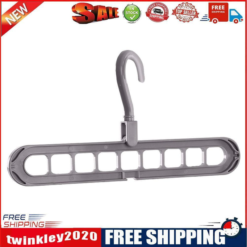 6pClothes Wardrobe Hanger Hook Clothing Hanging Rack Shelf Organizer (Grey)