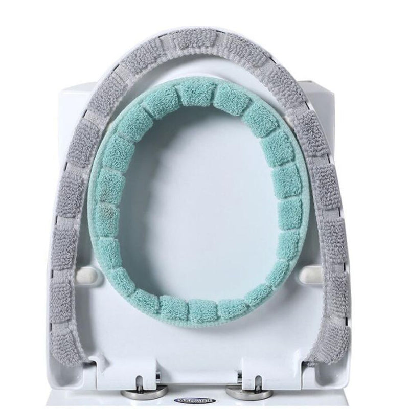 Winter O-Shaped Warmer with Handle Pad Cushion Toilet Seat Cover Closestool Mat