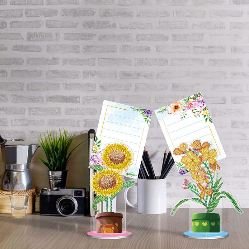 2pcs Diamond Painting Note Holder Valentine Day Gift Card Table Stand Desk Clamp