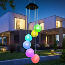 Solar LED Wind Chimes Lamp Color-change Night Light Party Decoration (A) Newly