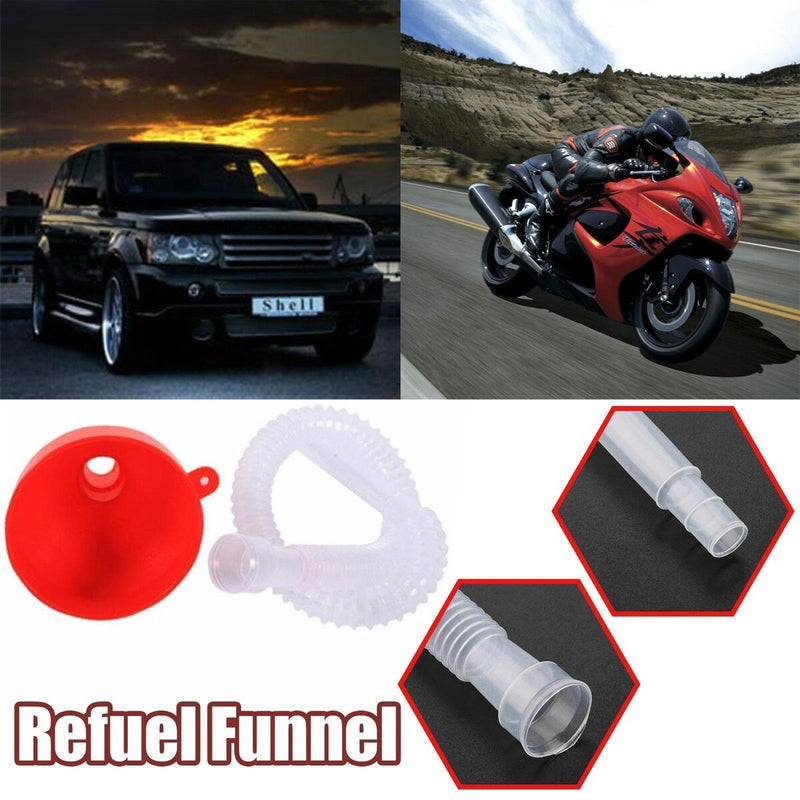 Car Motorcycle Refueling Funnel Detachable Hose Gasoline Additive Oil X1B3