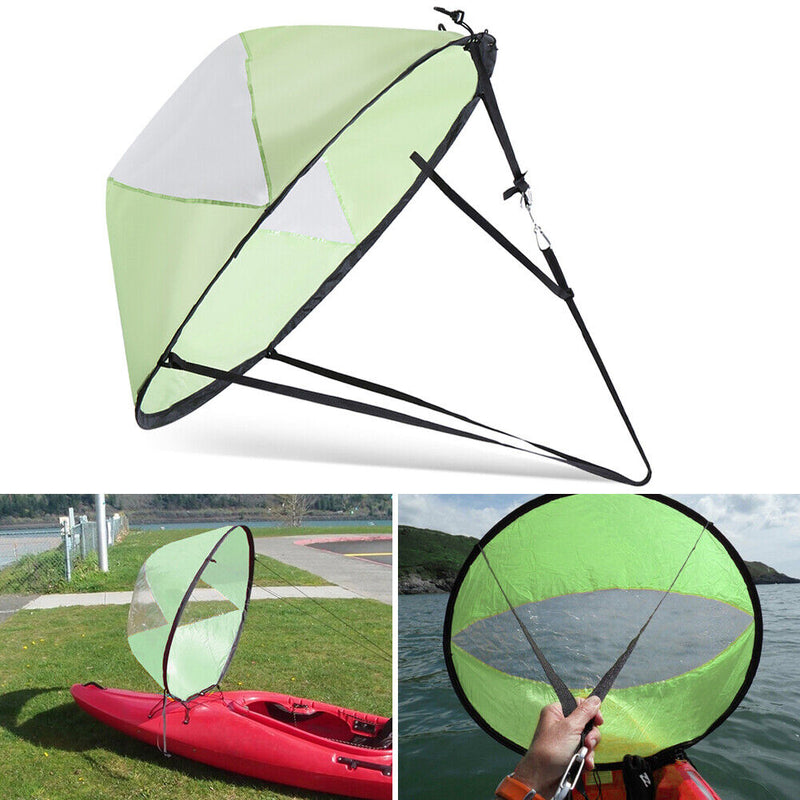 Foldable Kayak Boat Wind Sail Paddle Sailing Canoe Boat Wind Window (Green)