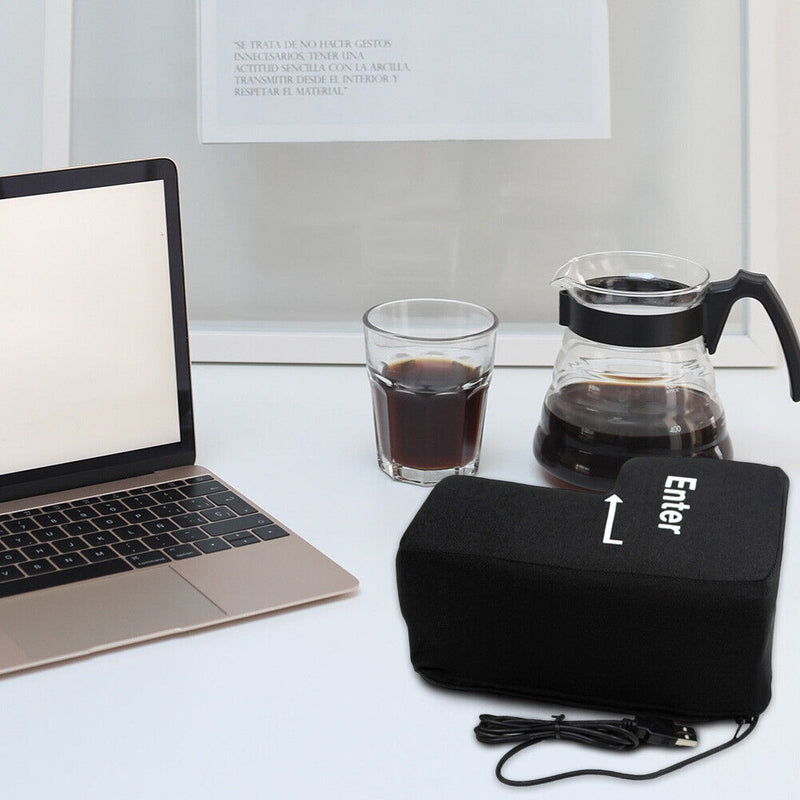 USB Enter Key Pillows Computer Any Button Soft Nap Pillow Office Stress Relief
