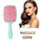 Wide Teeth Air Cushion Comb Scalp Massage Salon Hair Brush (Green pink)