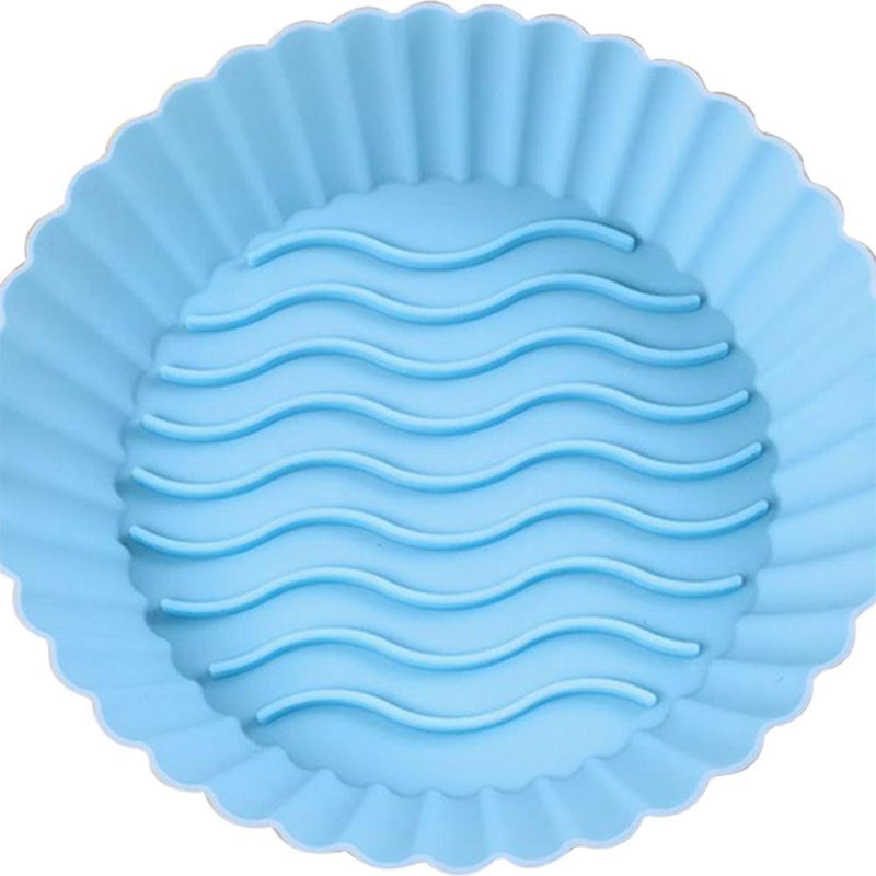 Silicone Air Fryer Liner Non-Stick Fryer Basket Steamers Oil Mat (Blue)