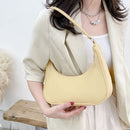 Fashion Women Pure Color Underarm Hobos Bags Top-handle Handbag (Yellow)
