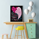 5D DIY Diamond Painting Kits Full Square Drill Love Wings English Calligraphy