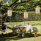 Solar Lantern Chinese Japanese Print Hanging Outdoor Garden Party Light (A)
