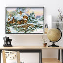 Full Cross Stitch Art Paint 11CT Stamped Winter Cabin Embroidery Wall Ornament