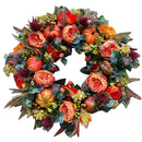 Decor Fall Peony and Pumpkin Wreath Artificial  Doors Wreath Thanksgiving_