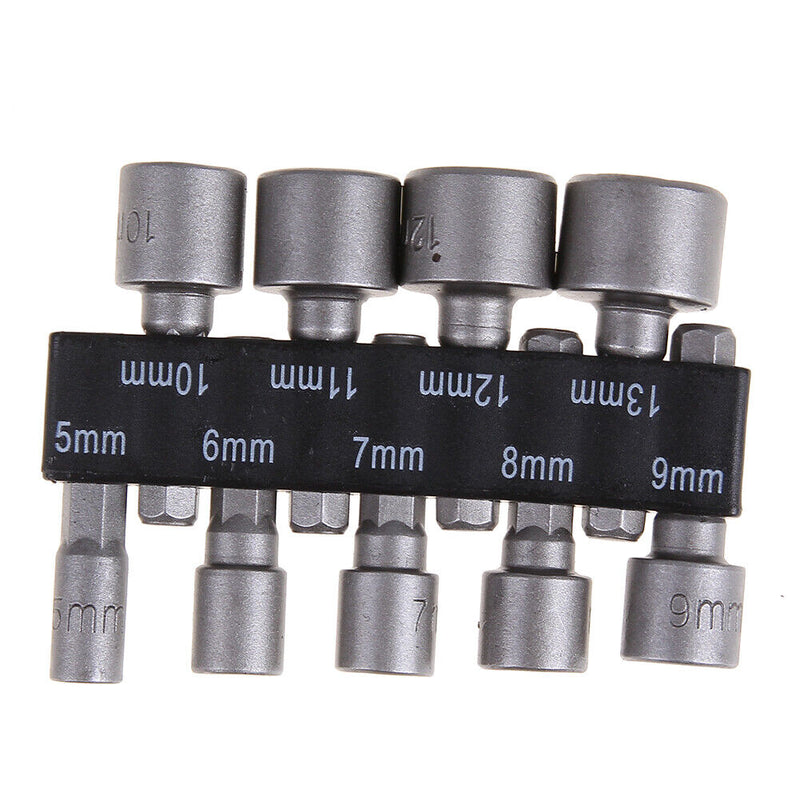 9pcs Nut Drivers 1/4 Inch Hex Shank CRV Screwdriver Socket Bit Power Tools Newly
