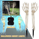 Halloween Skeleton Hands Decoration Glowing Light Hand Arms Garden Light~