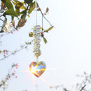 Crystal Love Heart Pendants Colorful Hanging Drop Wind Chime Garden Decor Newly