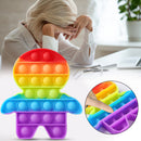 Silicone Push Bubble Fidget Anti Stress Autism Need Toys Rainbow (Human) Newly
