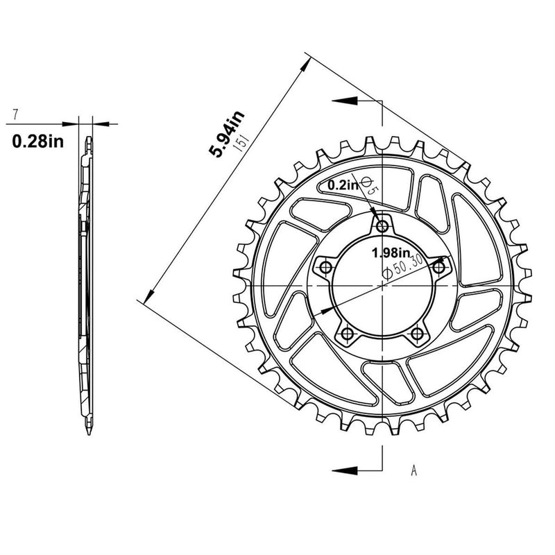 36T Sprocket For BBS01 BBS02 BAFANG Mid Motor Chain Wheel Chainring Teeth.