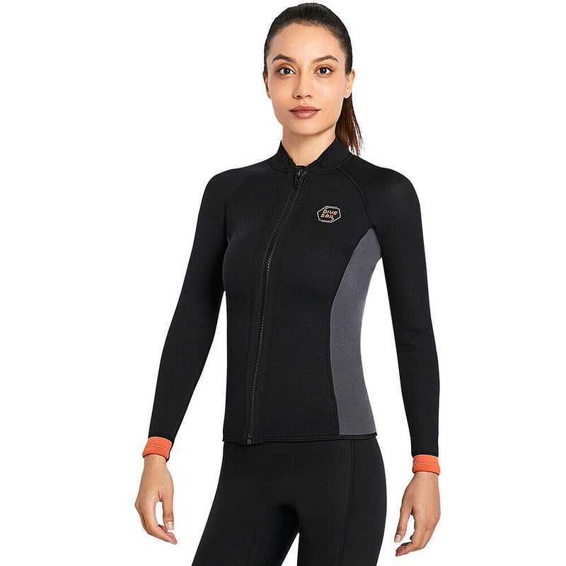 DIVE&SAIL Women 3mm Neoprene Wetsuit Jacket Top Scuba Diving Wet Suit (XXL)