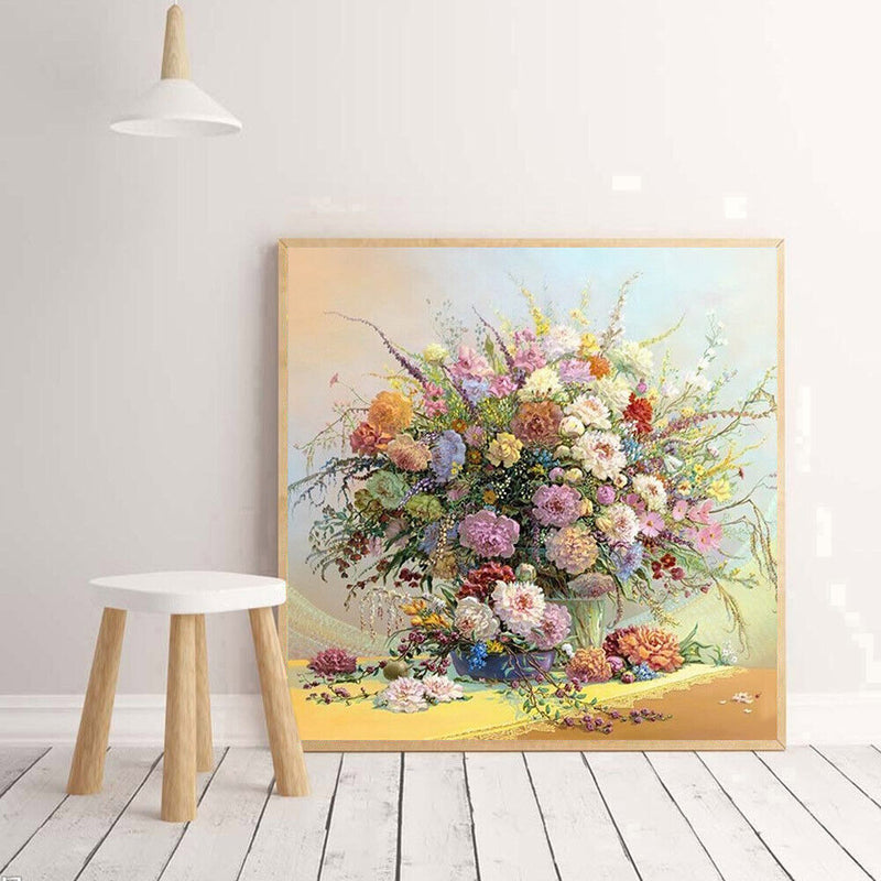 5D DIY Full Round Drill Diamond Painting Flower Bouquet Cross Stitch Embroidery