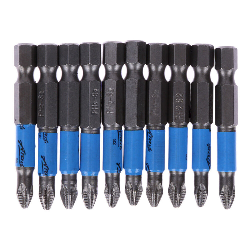 10 PC 1/4" Hex Magnetic Non Anti Slip Long Reach Electric Screwdriver PH2