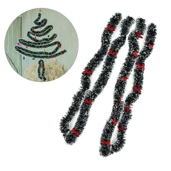 Year Bar Tops Dark Green Ribbon With Bowknot Ribbon Garland Snowflake Strips