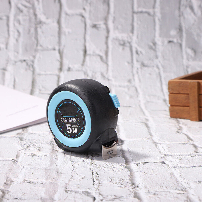 Retractable Steel Tape Measure Distance Measuring Ruler Blue (5m x 19mm)