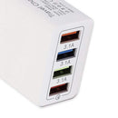4 USB Travel Charger Phone Fast Charging Charger EU Plug Adapter (Grey)