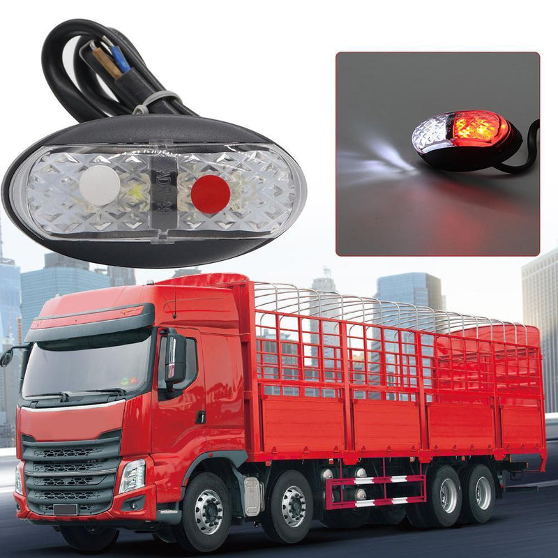 Red+White LED Side Marker Light Clearance Lamp for Truck Trailer Caravan Newly