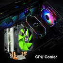 SNOWMAN MX2 CPU Cooler Fan 2 Heat Pipes 3-Pin PWM Radiator (Dual Fan) Newly