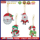 4pcs Diamond Christmas DIY Full Special Shape Drill Painting Keychain Kit C
