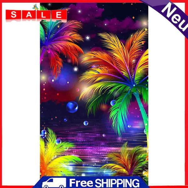 DIY Diamond Painting Kits Full Round Drill Coconut Tree Crafts Home Decoration
