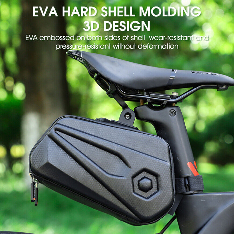 Bicycle Saddle Bag 2.6L Capacity Waterproof Bicycle Hard Saddlebag Scratch-Proof