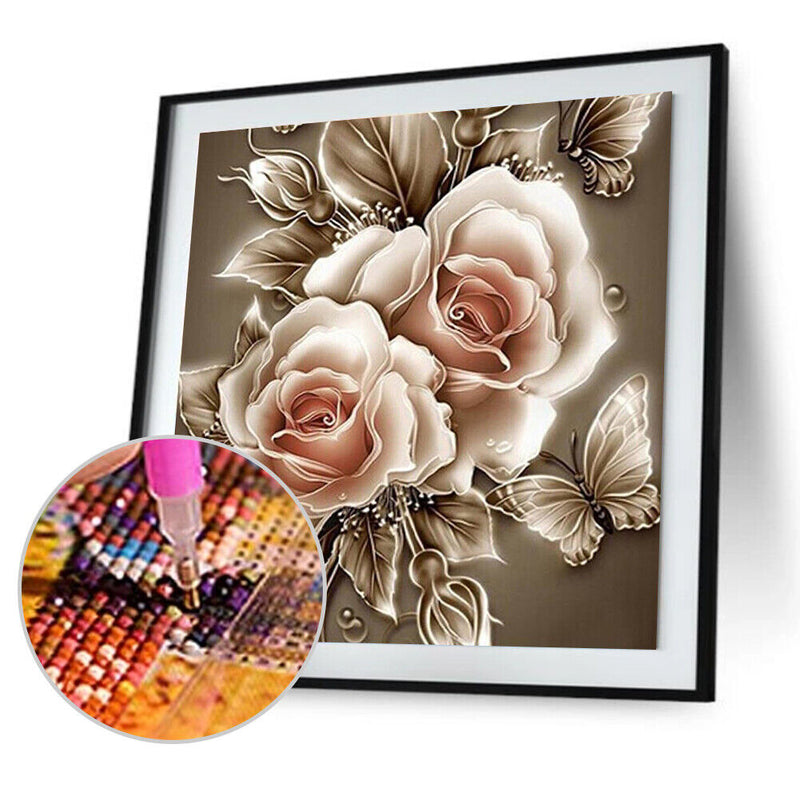 Rose 5D Diamond Painting Embroidery DIY Craft Cross Stitch Home Decor(Brown