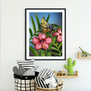 Oil Paint by Numbers Butterfly Flower Canvas Artwork Living Room Picture Decor