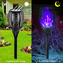 12 LED Flame Torch Light Solar Powered Garden Plug-In Decor Lamp (2pcs) Newly