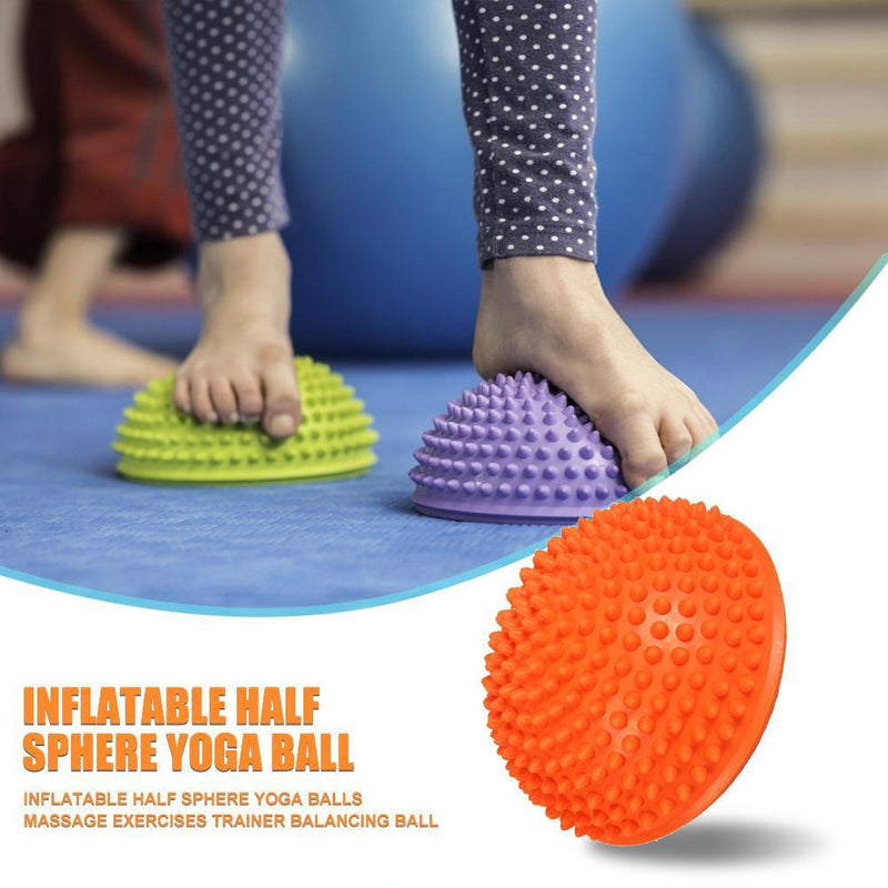 Inflatable Half Sphere Yoga Balls Massage Trainer Balancing Ball (Orange)