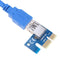 PCI-E1x, 16x PCI Express Extender Riser Card 6Pin DC / DC USB3. 0 Cable PCIe-Ex