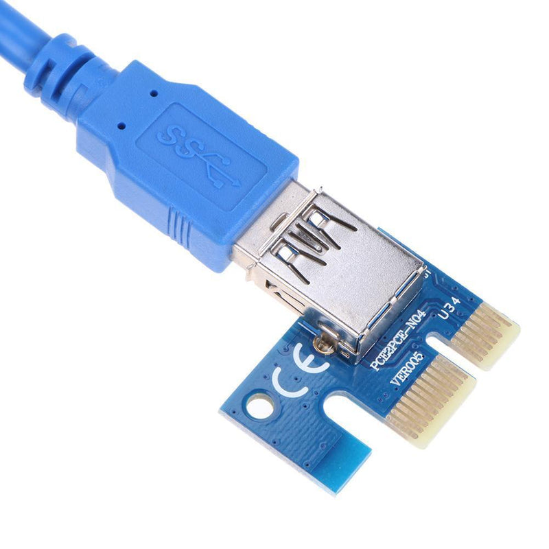 PCI-E1x, 16x PCI Express Extender Riser Card 6Pin DC / DC USB3. 0 Cable PCIe-Ex