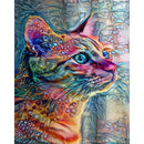Colorful Cat Oil Paint By Numbers Kit DIY Acrylic Painting on Canvas Frameless