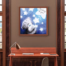 Handmade Blue Bear 5D DIY Full Round Drill Drawing Kit Artwork Diamond Painting