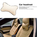 Car Styling Headrest Leather Seat Head Support Cushion Neck Pillows (Beige)