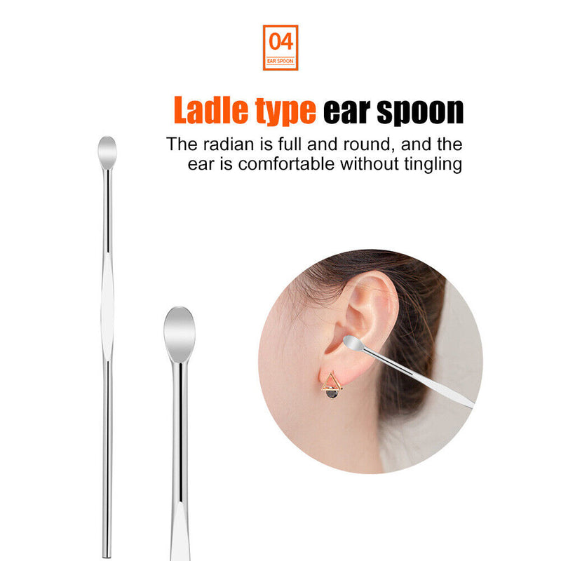 10pcs Portable Stainless Steel Piercing Tool Ear Nerves Massage Pressure Reli