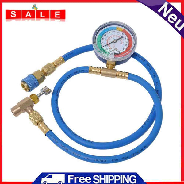 Asipropic Car AC Air Conditioning Coolant R134 A Recharge Hose w/pressure gauge